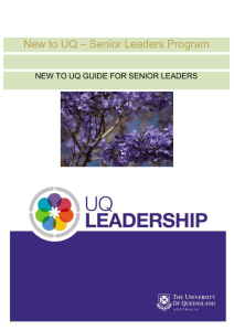 – Senior Leaders Program New to UQ