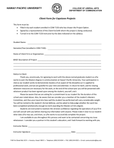 Client Form for Capstone Projects HAWAI‘I PACIFIC UNIVERSITY