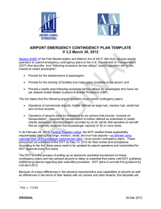 AIRPORT EMERGENCY CONTINGENCY PLAN TEMPLATE V 3.2 March 30, 2012
