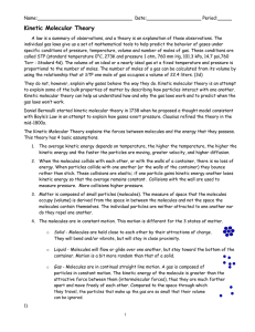 Kinetic Molecular Theory Name:_________________________________  Date:___________________ Period:_____