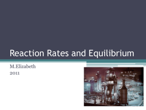 Reaction Rates and Equilibrium M.Elizabeth 2011