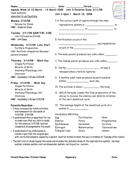 answers worksheet animal development 44 homework THCS 1 KEY thru  32 72 pg Repro 44 Dev  and