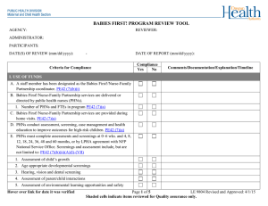 BABIES FIRST! PROGRAM REVIEW TOOL