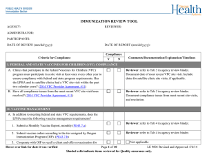 IMMUNIZATION REVIEW TOOL