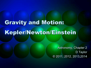 Gravity and Motion: Kepler/Newton/Einstein Astronomy, Chapter 2 D Taylor