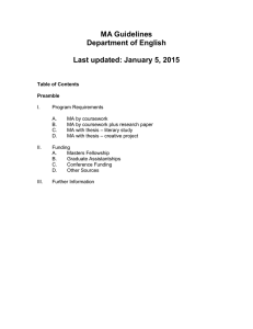 MA Guidelines Department of English  Last updated: January 5, 2015