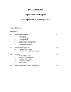 PhD Guidelines  Department of English Last updated: 5 January 2015