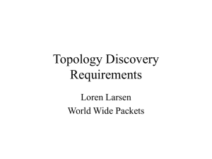 Topology Discovery Requirements Loren Larsen World Wide Packets