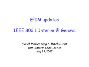 E CM updates IEEE 802.1 Interim @ Geneva 2