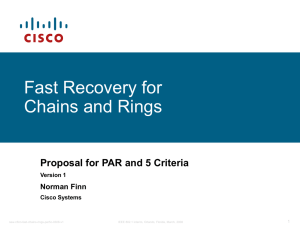 Fast Recovery for Chains and Rings Proposal for PAR and 5 Criteria