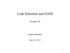 Link Selection and OAM Version  01 Stephen Haddock July 18,  2012