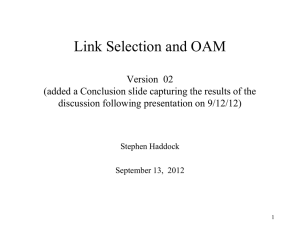 Link Selection and OAM