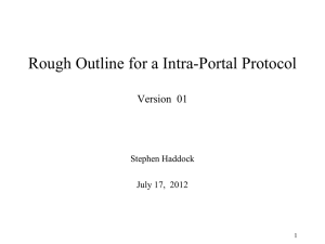 Rough Outline for a Intra-Portal Protocol Version  01 Stephen Haddock