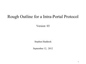 Rough Outline for a Intra-Portal Protocol Version  03 Stephen Haddock