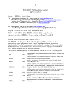 IEEE 802.1 Working Group Liaison Communication  - 1 -