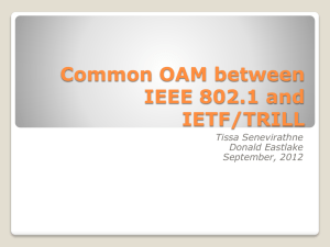 Common OAM between IEEE 802.1 and IETF/TRILL Tissa Senevirathne