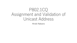 P802.1CQ Assignment and Validation of Unicast Address Hiroki Nakano
