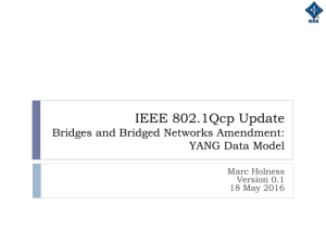IEEE 802.1Qcp Update Bridges and Bridged Networks Amendment: YANG Data Model Marc Holness
