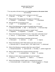 SENIOR WRITTEN TEST 2011 HIPPOLOGY  mark all answers on the answer sheet