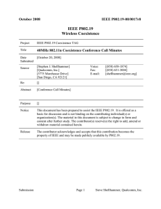 IEEE P802.19 Wireless Coexistence October 2008 IEEE P802.19-08/0017r8