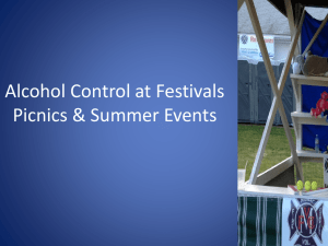 Alcohol Control at Festivals Picnics &amp; Summer Events