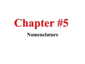 Chapter #5 Nomenclature