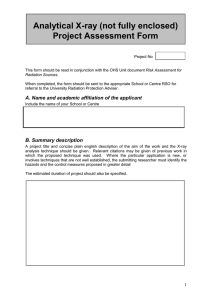 Analytical X-ray (not fully enclosed) Project Assessment Form
