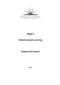 Stage 6  Industry-based Learning Support Document