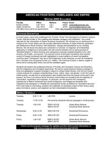 AMERICAN FRONTIERS: HOMELANDS AND EMPIRE W 2009 S