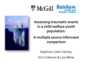 Assessing traumatic events in a child welfare youth population: A multiple source informant