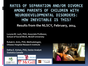 RATES OF SEPARATION AND/OR DIVORCE AMONG PARENTS OF CHILDREN WITH NEURODEVELOPMENTAL DISORDERS: