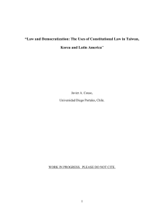 “Law and Democratization: The Uses of Constitutional Law in Taiwan,