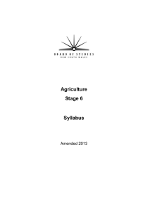 Agriculture Stage 6 Syllabus