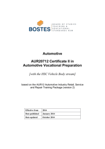 Automotive AUR20712 Certificate II in Automotive Vocational Preparation