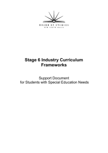 Stage 6 Industry Curriculum Frameworks  Support Document