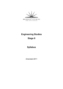 Engineering Studies Stage 6 Syllabus