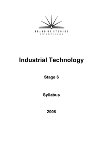 Industrial Technology  Stage 6 Syllabus