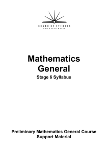 Mathematics General Stage 6 Syllabus