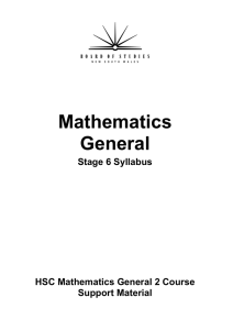 Mathematics General Stage 6 Syllabus