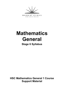 Mathematics General Stage 6 Syllabus