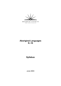 Aboriginal Languages –10 K