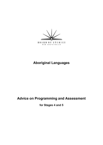 Aboriginal Languages Advice on Programming and Assessment for Stages 4 and 5