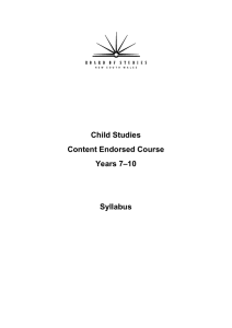 Child Studies Content Endorsed Course –10