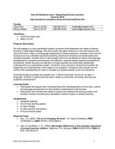 How All Students Learn: Supporting Diverse Learners Summer 2010