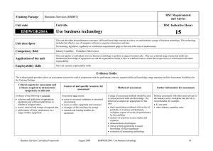 15 Use business technology BSBWOR204A HSC Requirements