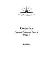 Ceramics  Content Endorsed Course Stage 6