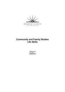 Community and Family Studies Life Skills Stage 6