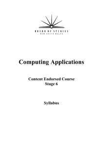 Computing Applications  Content Endorsed Course Stage 6