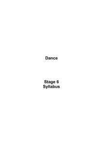 Dance Stage 6 Syllabus