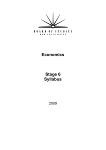 Economics Stage 6 Syllabus